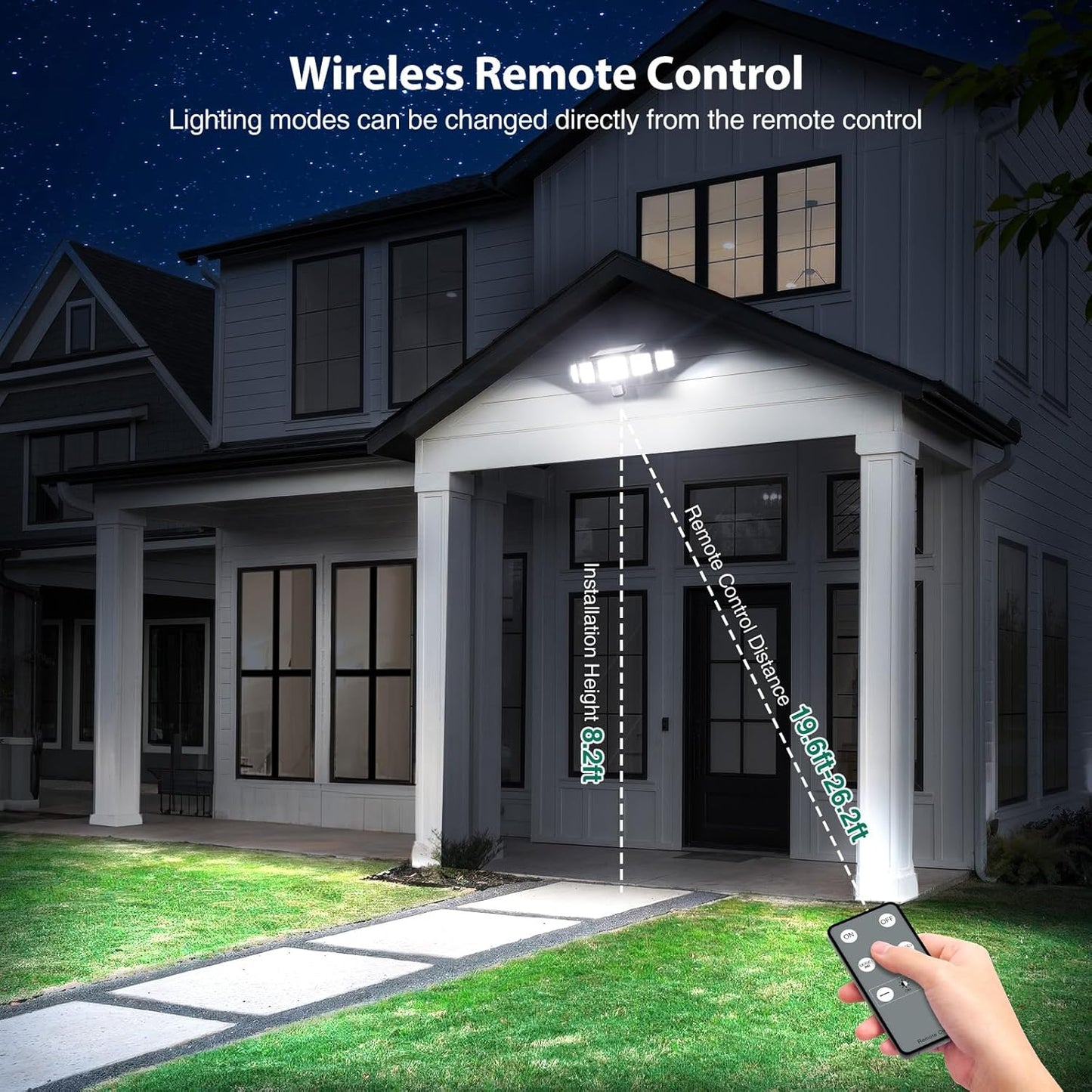 Omibee 4000LM 5 Heads Motion Sensor Outdoor Lights