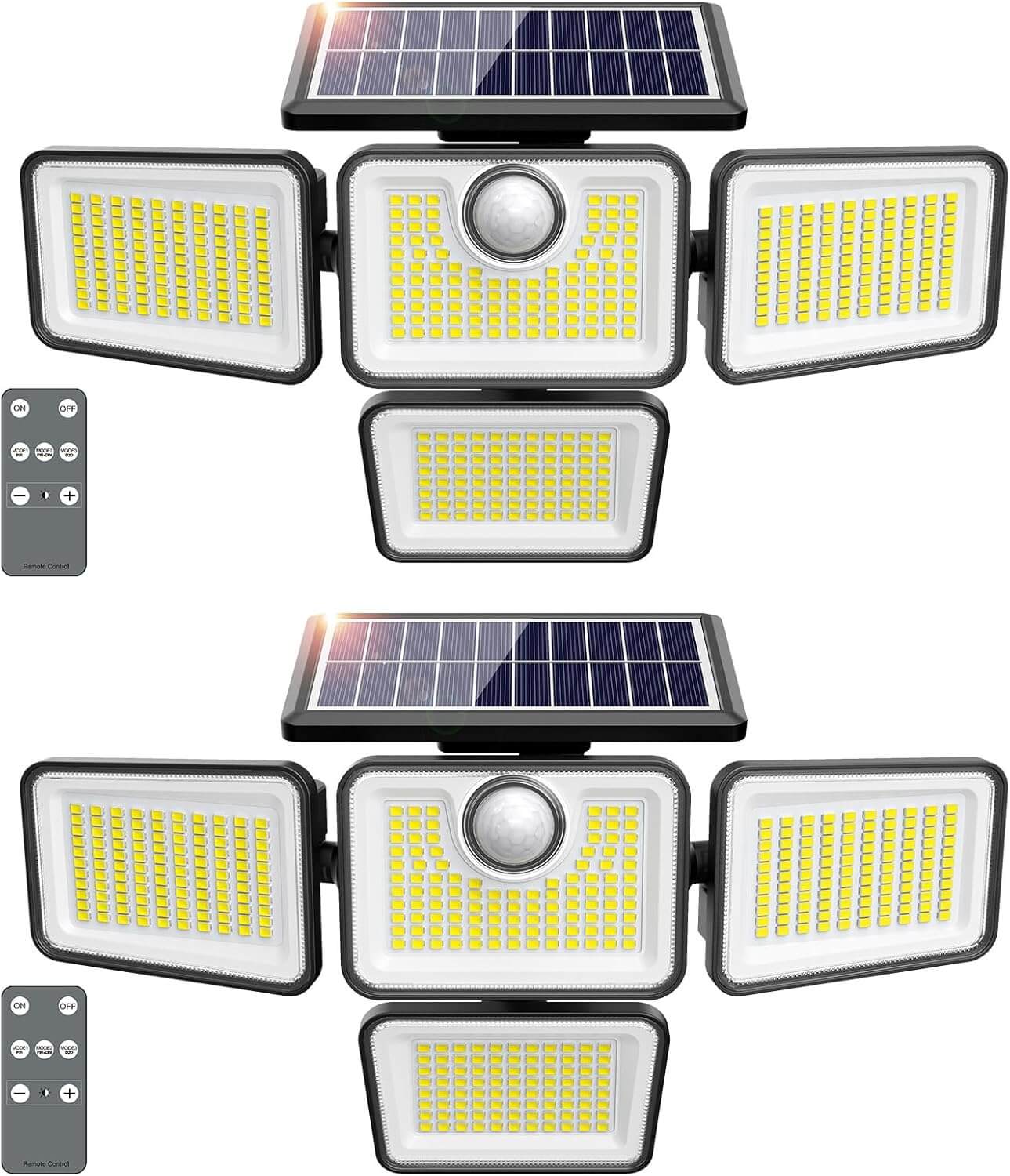 Omibee 3000LM 4 Heads Solar Motion Sensor Lights