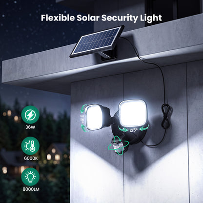 Omibee 36W Dual Heads Solar Motion Sensor Light