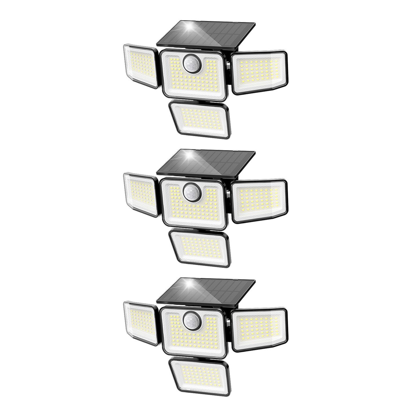 Omibee 3000LM 4 Heads Solar Motion Sensor Lights