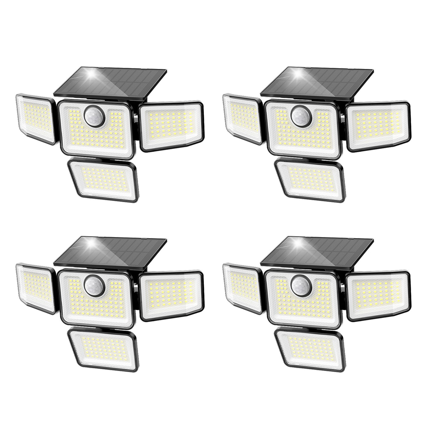 Omibee 3000LM 4 Heads Solar Motion Sensor Lights