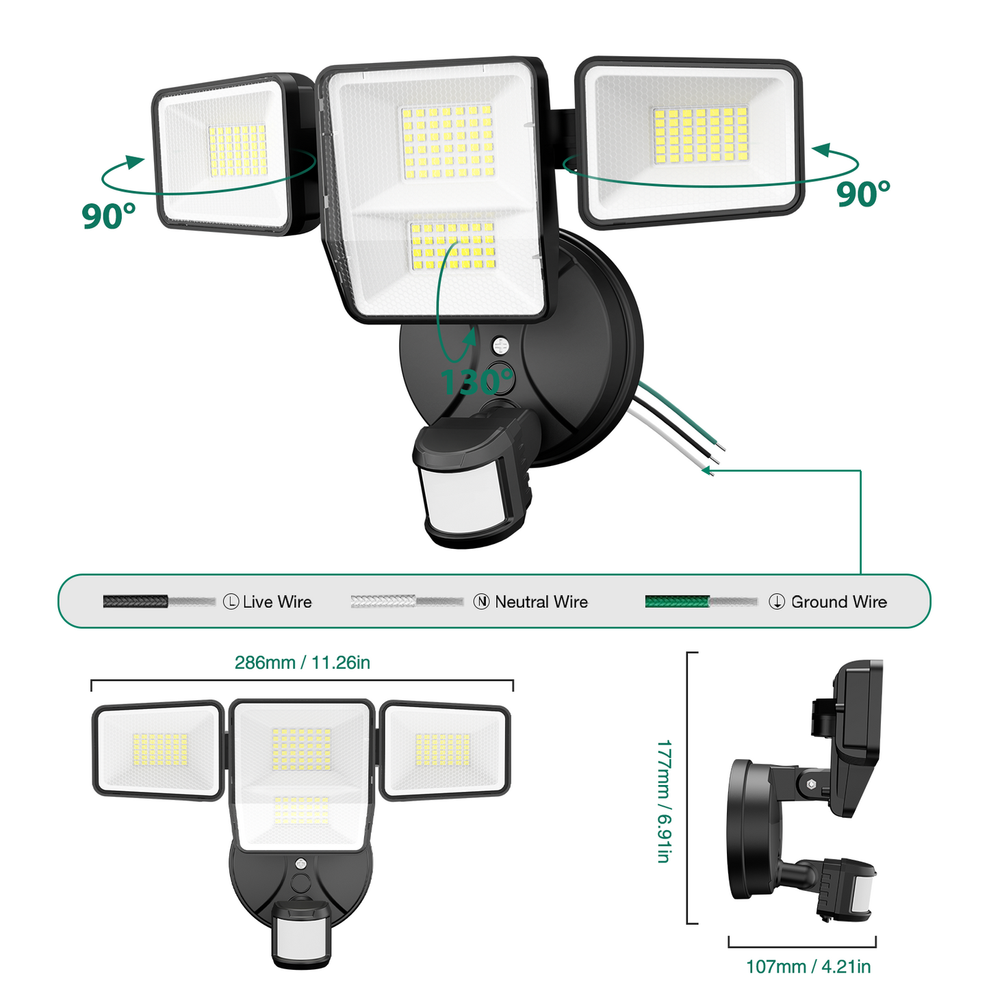 Omibees Outdoor LED Motion Flood Lights