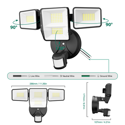 Omibees Outdoor LED Motion Flood Lights
