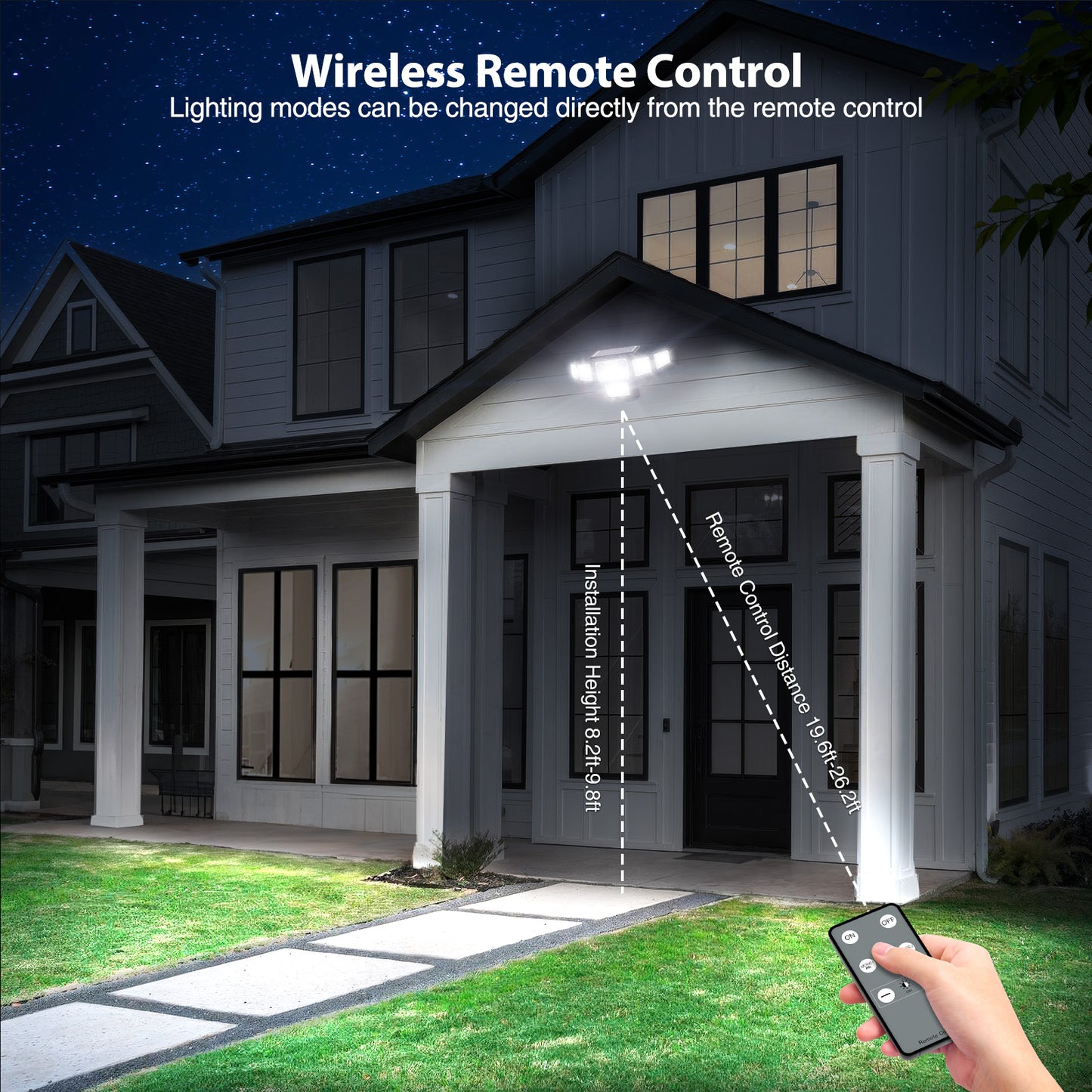 Omibee 6 Heads Dual Motion Sensor Solar Flood Lights