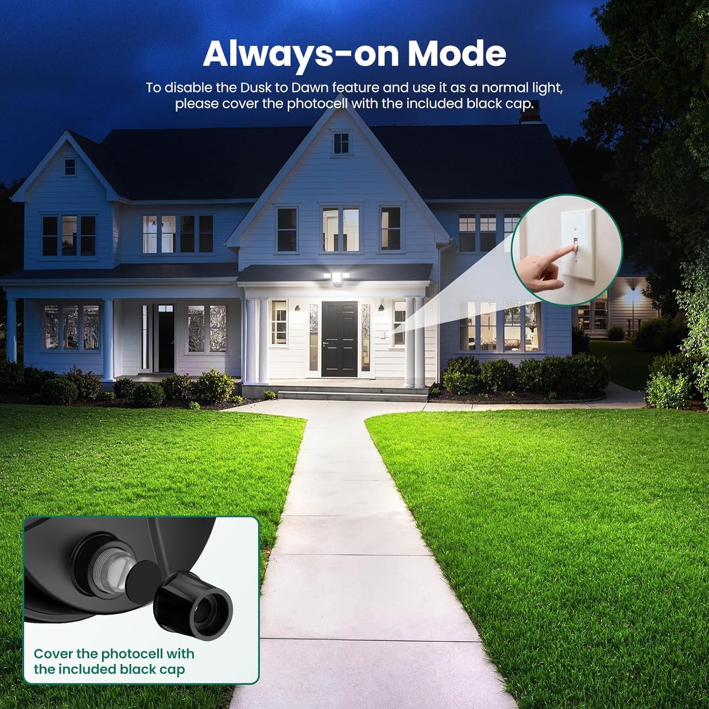 Omibee 70W Outdoor Dusk to Dawn LED Flood Lights